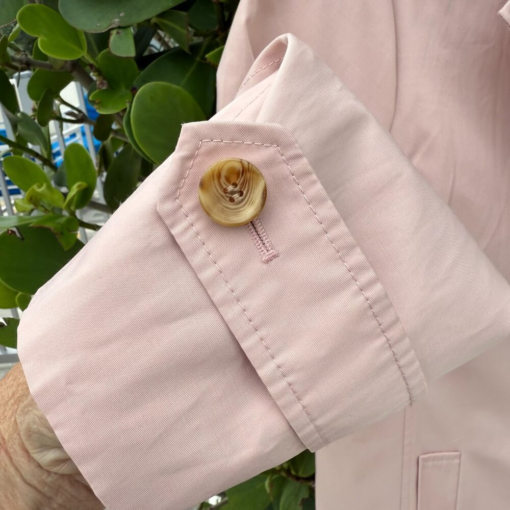 Classic… Spring! On Trend Michael Kors Trench Coat Lg Soft Pink Single Breasted - Picture 6 of 10